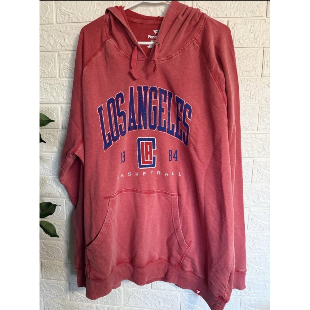 LOS ANGELES CLIPPERS Basketball NBA Fanatics Hoodie Men's 3XL Red Sweatshirt.